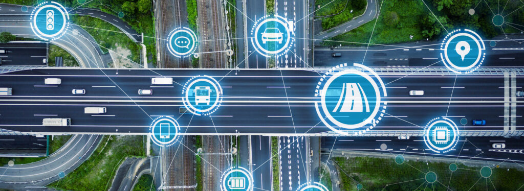 Safer roads. Social infrastructure and communication technology concept. Autonomous transportation.