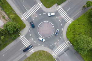 Traffic circle, aerial view
