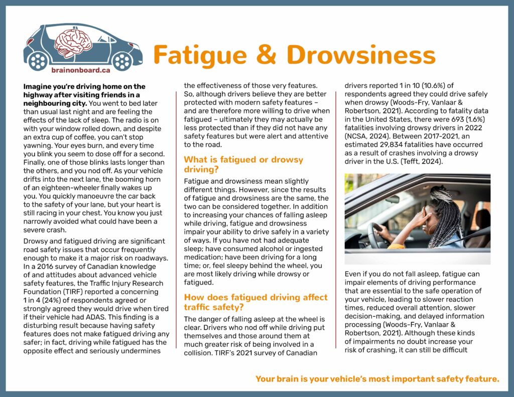 Fatigue & Drowsiness fact sheet cover image