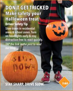 Don't get tricked children safety Halloween ad 1