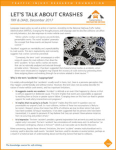 Let's Talk About Crashes fact sheet cover image