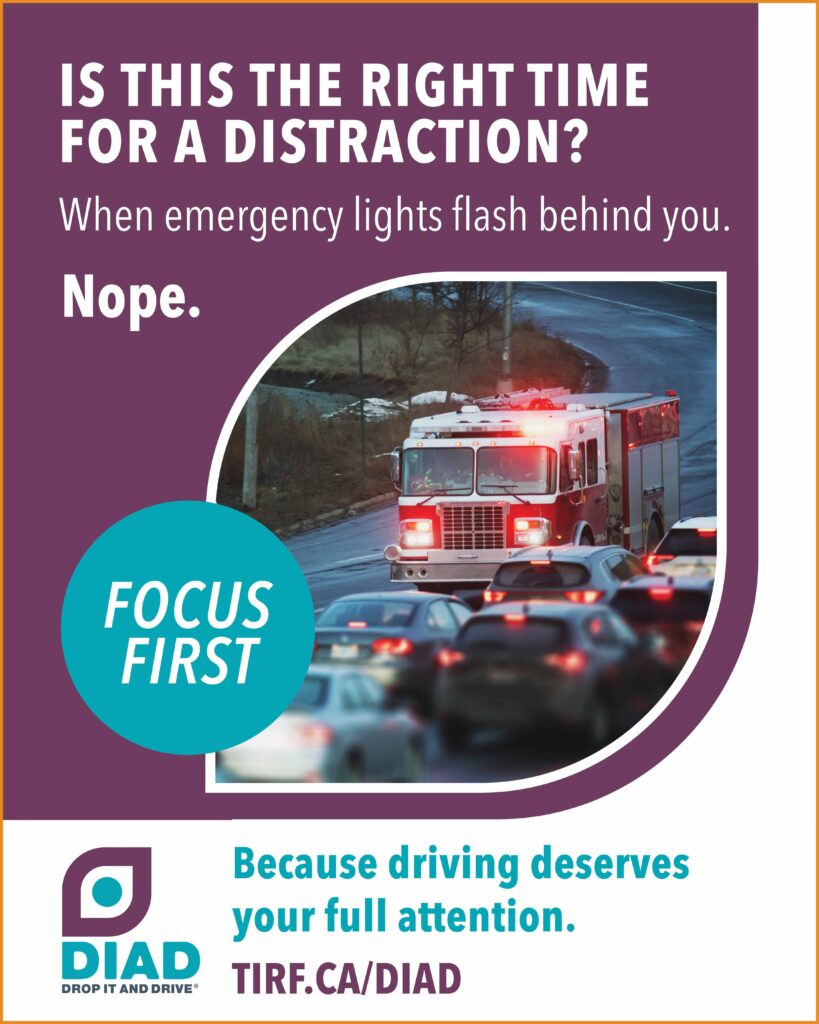 Avoiding distractions while driving helps keep first responders safe