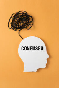 Human head with rope as a brain for Mental health concept